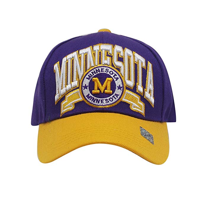Minnesota Team Color City Name Embroidered Baseball Cap