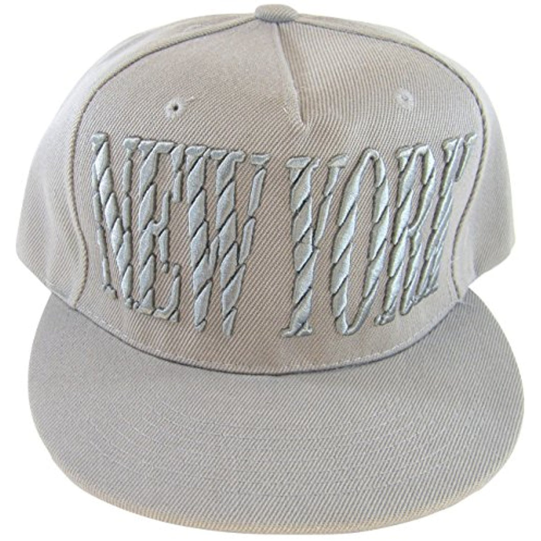 City Hunter Combination Men's Adjustable Snapback Baseball Cap (New York, Gray)
