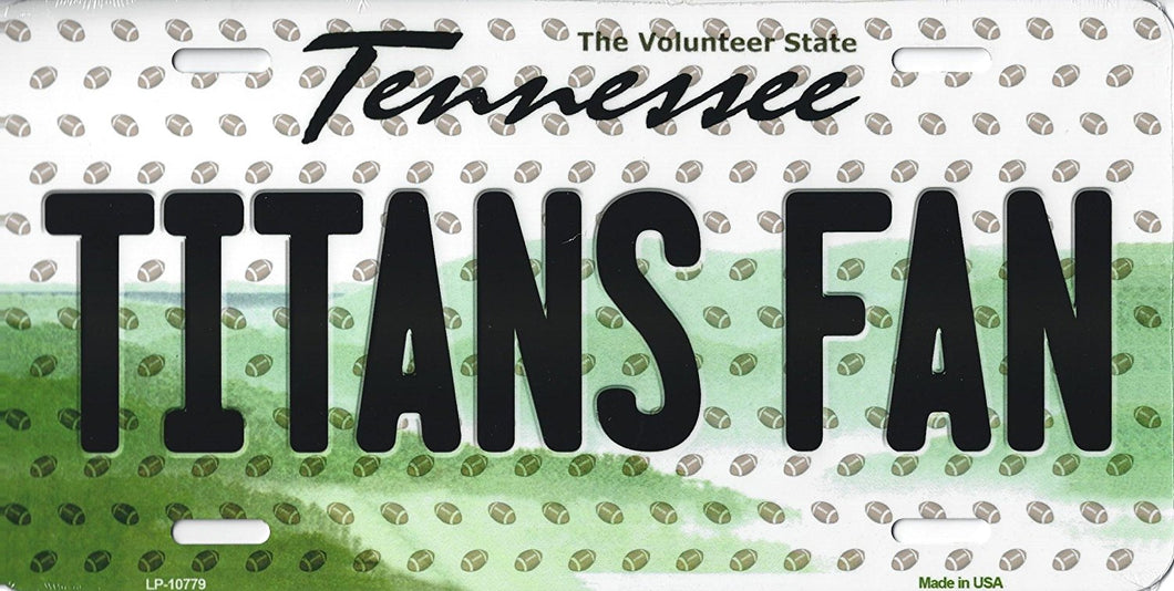 Titans Tennessee State Background Novelty Metal License Plate Tag (Titans Fan)