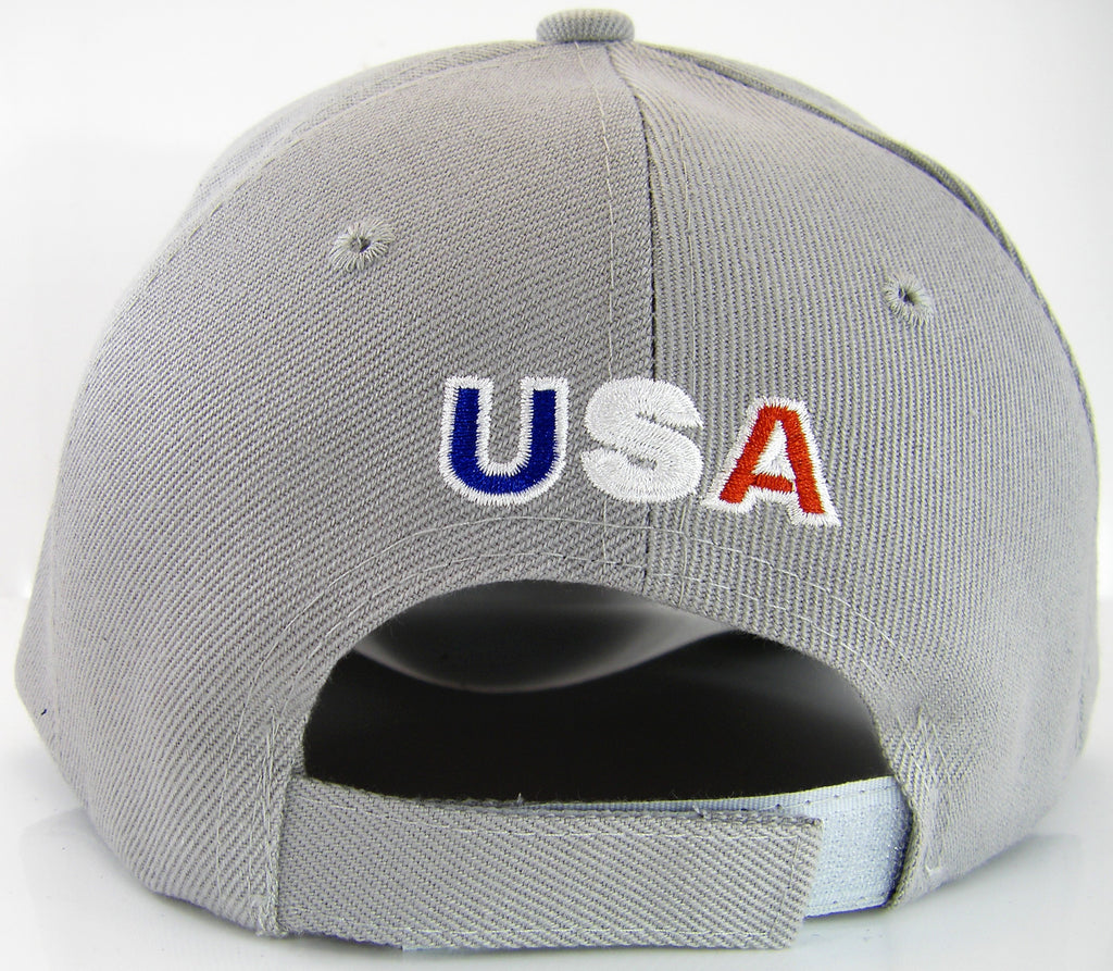 Men's Patriotic Flames Large Eagle USA Adjustable Baseball Cap