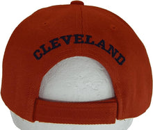 Cleveland City Name Block and Script Lettering Baseball Cap with Embroidered Bill (Red/Navy)