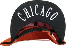 Chicago City Name Offset Script Snapback Baseball Cap (Red/Black)