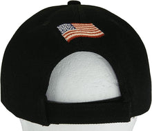 American Flag and Eagle Baseball Cap with Embroidered Bill (Black/Gray)