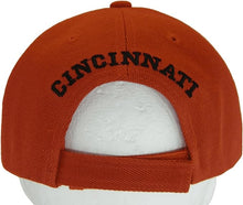 Cincinnati City Name Block and Script Lettering Baseball Cap with Embroidered Bill (Red/Black)