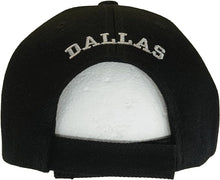 Dallas City Name Block and Script Lettering Baseball Cap with Embroidered Bill (Black/Gray)