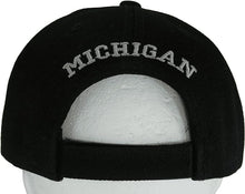 Michigan Block and Script Lettering Baseball Cap with Embroidered Bill (Black/Gray)