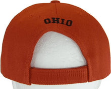 Ohio Block and Script Lettering Baseball Cap with Embroidered Bill (Red/Black)