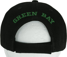 Green Bay City Name Block and Script Lettering Baseball Cap with Embroidered Bill (Black/Green)