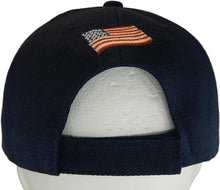 American Flag and Eagle Baseball Cap with Embroidered Bill (Navy/Gray)