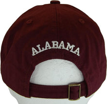 Alabama Buckle Back Adjustable Cotton Baseball Cap (Crimson/Crimson Script)