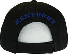 Kentucky Block and Script Lettering Baseball Cap with Embroidered Bill (Black/Royal)