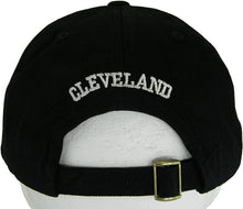 Cleveland City Name Buckle Back Adjustable Cotton Baseball Cap (Black/White Script)