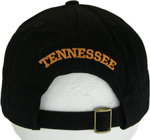 Tennessee Buckle Back Adjustable Cotton Baseball Cap (Black/Orange Script)