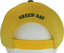 Green Bay City Name Diagonal Split Color Font Snapback Baseball Cap (Gold/Green)