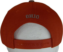 Ohio Diagonal Split Color Font Snapback Baseball Cap (Red/Gray)