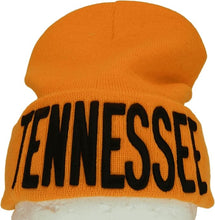 Tennessee Adult Size Winter Knit Cuffed Beanie Hat (Orange/Black)