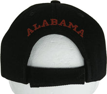 Alabama Block and Script Lettering Baseball Cap with Embroidered Bill (Black/Crimson)