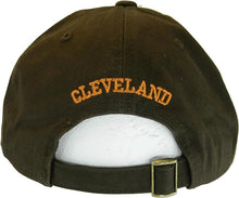 Cleveland City Name Buckle Back Adjustable Cotton Baseball Cap (Brown/Orange Script)