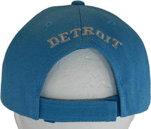 Detroit City Name Block and Script Lettering Baseball Cap with Embroidered Bill (Teal/Gray)