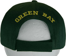 Green Bay City Name Block and Script Lettering Baseball Cap with Embroidered Bill (Green/Gold)