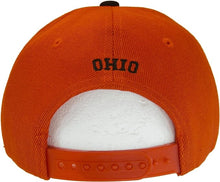 Ohio Diagonal Split Color Font Snapback Baseball Cap (Red/Black)