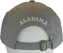 Alabama Buckle Back Adjustable Cotton Baseball Cap (Gray/White Script)