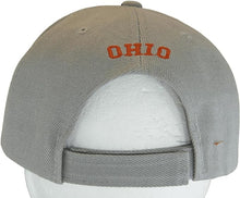 Ohio Block and Script Lettering Baseball Cap with Embroidered Bill (Gray/Red)