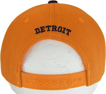 Detroit City Name Diagonal Split Color Font Snapback Baseball Cap (Orange/Dark Blue)