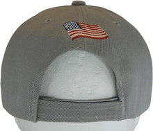 American Flag and Eagle Baseball Cap with Embroidered Bill (Gray/Black)