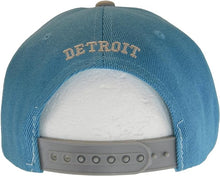 Detroit City Name Diagonal Split Color Font Snapback Baseball Cap (Teal/Gray)