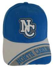 North Carolina Men's Banner on Bill Adjustable Baseball Cap (Teal/White)