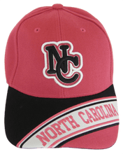 North Carolina Men's Banner on Bill Adjustable Baseball Cap (Hot Pink/Black)