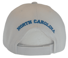 North Carolina Men's Banner on Bill Adjustable Baseball Cap (White/Teal)