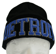 Detroit City Name Adult Size Winter Knit Cuffed Beanie Hat (3D Block Embroidery)