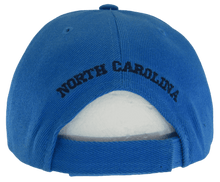 North Carolina Men's Banner on Bill Adjustable Baseball Cap (Teal/Navy Blue)