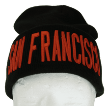 San Francisco Adult Size Winter Knit Cuffed Beanie Hat (Black)