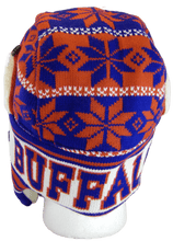 Buffalo City Name Adult Size Fleece Lined Trapper Hat with Ear Flaps (Royal/Red)