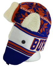 Buffalo City Name Adult Size Fleece Lined Trapper Hat with Ear Flaps (Royal/Red)