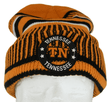 Tennessee Knitted Plush Lined Varsity Cuffed Hat with Seal (Orange/Black)