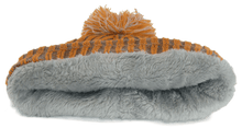 Tennessee Plush Lined Embroidered Winter Knit Pom Beanie Hat (Orange/Gray/Black)