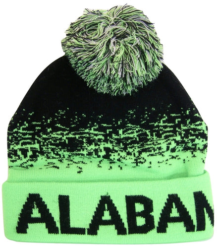 Alabama Men's Digital Fade Soft Fabric Winter Knit Hats (Black/Green)