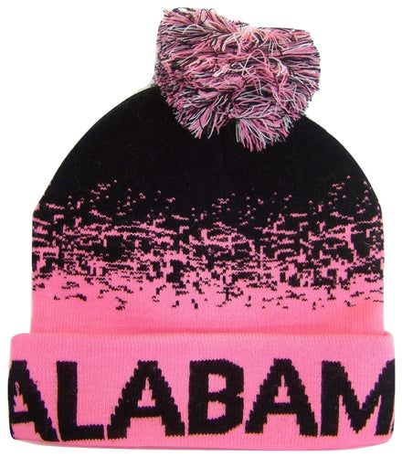 Alabama Men's Digital Fade Soft Fabric Winter Knit Hats (Black/Pink)