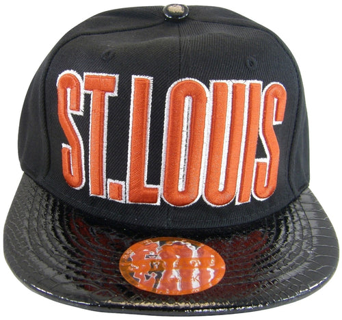 St. Louis Men's Adjustable Snapback Baseball Cap (Black/Black Textured)