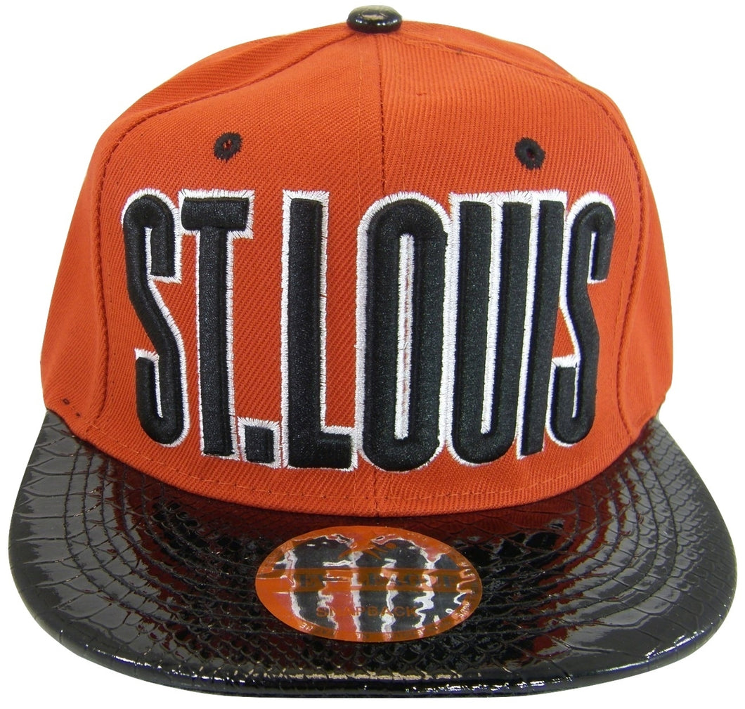 St. Louis Men's Adjustable Snapback Baseball Cap (Red/Black Textured)