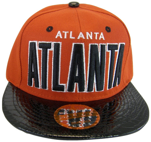 Atlanta Men's Adjustable Snapback Baseball Cap (Red/Black Textured Bill)