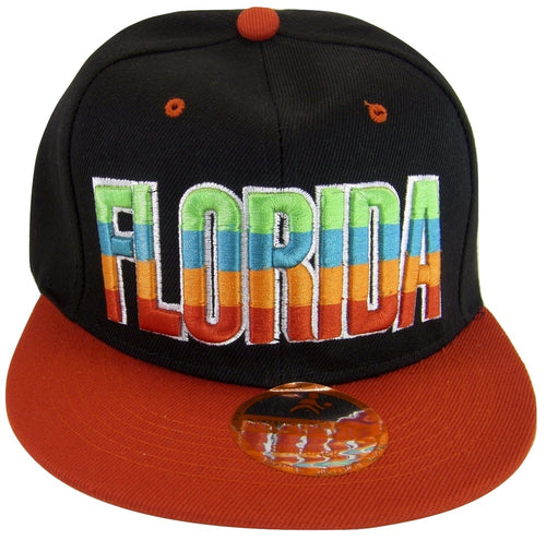 Florida Men's Adjustable Snapback Baseball Cap (Black/Red)