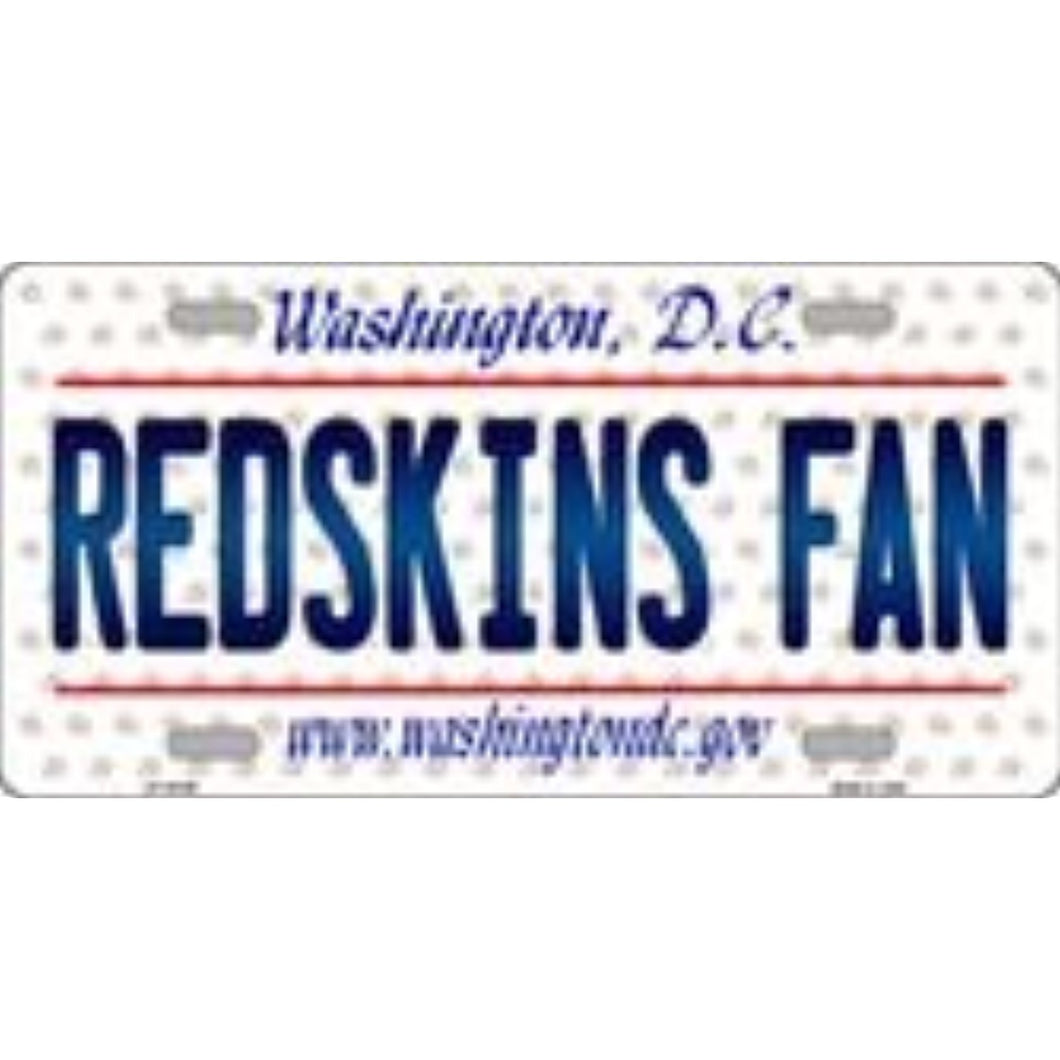 Redskins Washington D.C. Background Novelty Metal License Plate Tag (Redskins Fan)