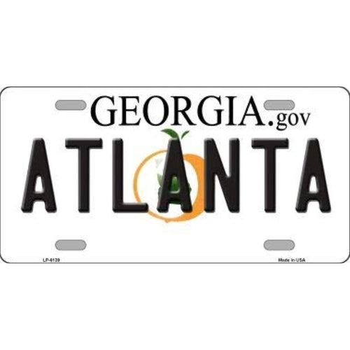 Georgia State Background Novelty Metal License Plate Tag (Atlanta)