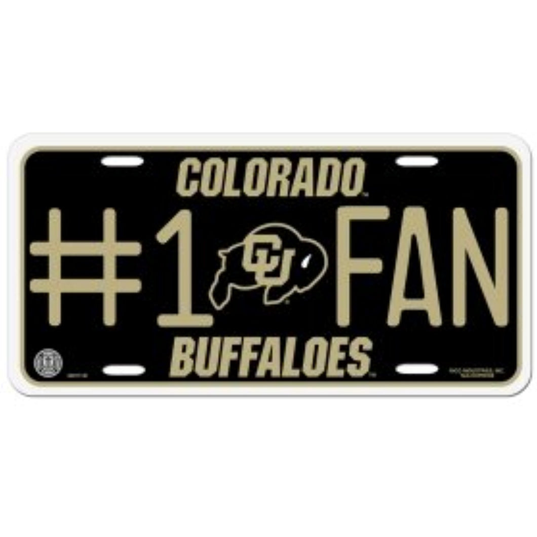 NCAA Colorado Buffaloes #1 Fan Metal License Plate Tag