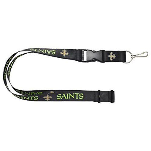 NFL New Orleans Saints Black Wordmark Lanyard, Black